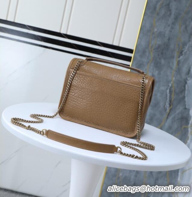 Top Grade Saint Laurent Niki Baby bag in Grained Lambskin 633179 Dark Cork 2025