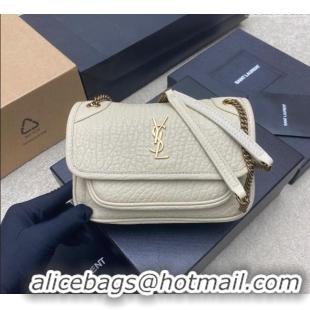 Good Quality Saint Laurent Niki Mini bag in Grained Lambskin 828736 White 2025