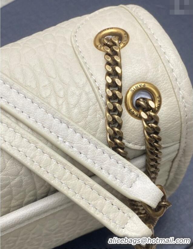 Good Quality Saint Laurent Niki Mini bag in Grained Lambskin 828736 White 2025