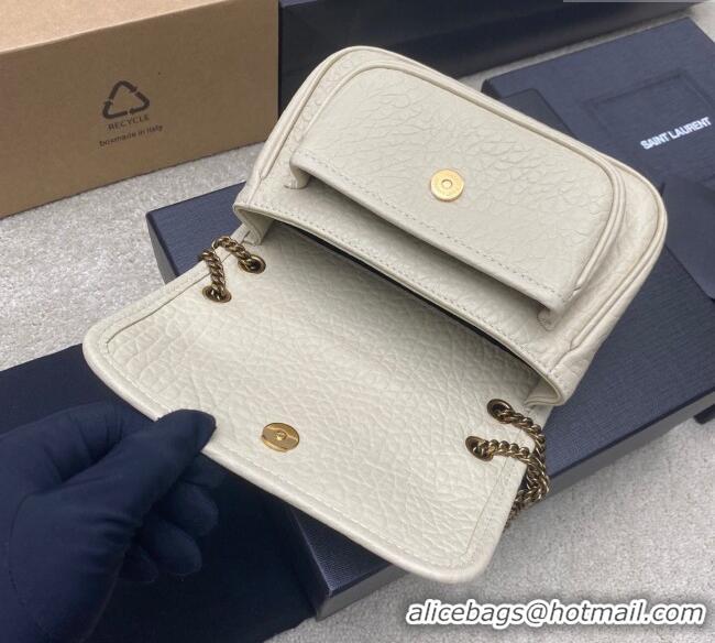 Good Quality Saint Laurent Niki Mini bag in Grained Lambskin 828736 White 2025