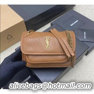 Top Quality Saint Laurent Niki Mini bag in Grained Lambskin 828736 Caramel 2025