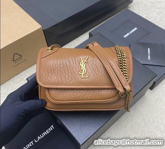Top Quality Saint Laurent Niki Mini bag in Grained Lambskin 828736 Caramel 2025