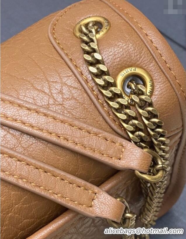 Top Quality Saint Laurent Niki Mini bag in Grained Lambskin 828736 Caramel 2025