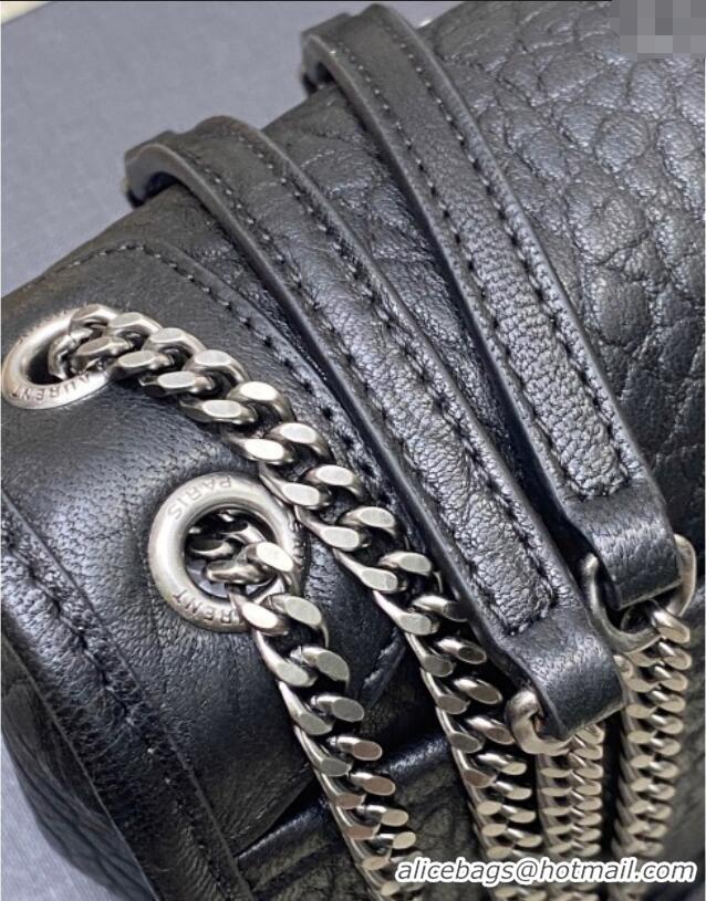 Buy Fashionable Saint Laurent Niki Mini bag in Grained Lambskin 828736 Black/Silver 2025