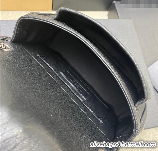 Buy Fashionable Saint Laurent Niki Mini bag in Grained Lambskin 828736 Black/Silver 2025