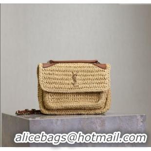 Promotional Saint Laurent Niki Mini bag in Raffia Straw 828736 Beige 2025
