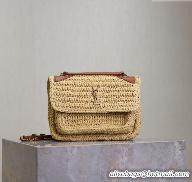 Promotional Saint Laurent Niki Mini bag in Raffia Straw 828736 Beige 2025