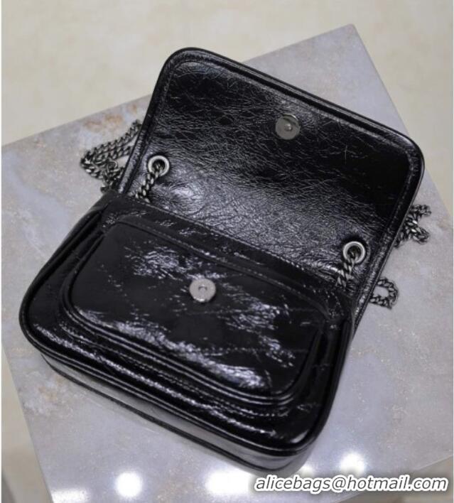 Best Price Saint Laurent Niki Mini bag in Oil Leather 828736 Black 2025