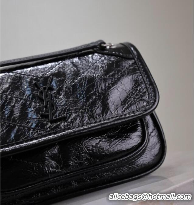 Best Price Saint Laurent Niki Mini bag in Oil Leather 828736 Black 2025