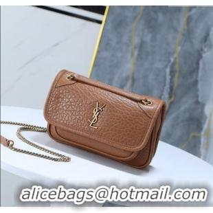 Most Popular Saint Laurent Niki Mini bag in Grained Lambskin 828736 Dark Brown 2025