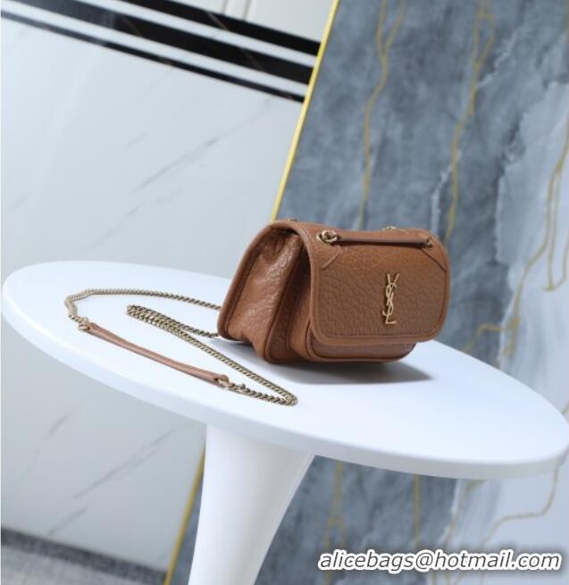 Most Popular Saint Laurent Niki Mini bag in Grained Lambskin 828736 Dark Brown 2025