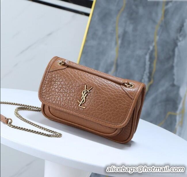 Most Popular Saint Laurent Niki Mini bag in Grained Lambskin 828736 Dark Brown 2025