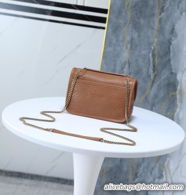 Most Popular Saint Laurent Niki Mini bag in Grained Lambskin 828736 Dark Brown 2025