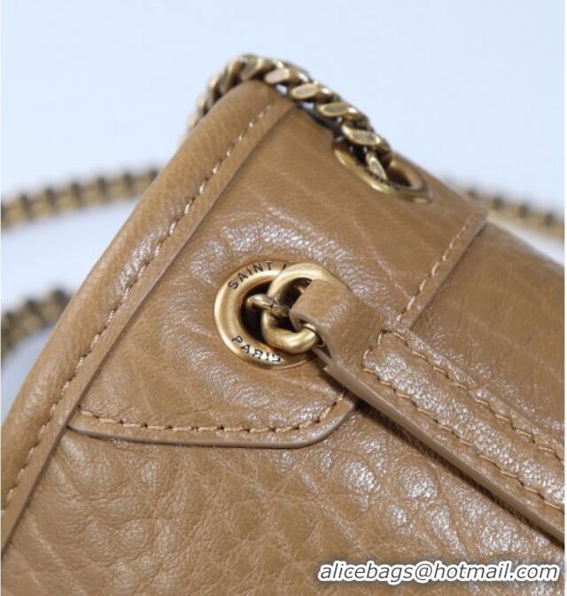 Luxury Discount Saint Laurent Niki Mini bag in Grained Lambskin 828736 Dark Cork 2025