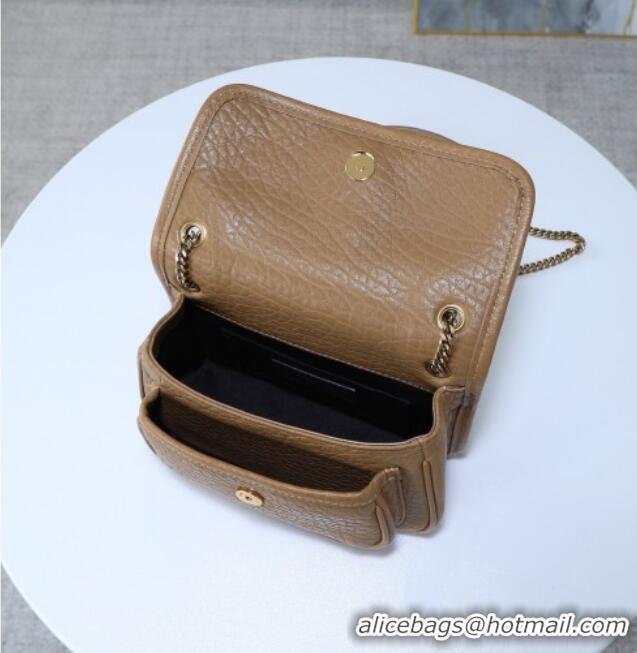 Luxury Discount Saint Laurent Niki Mini bag in Grained Lambskin 828736 Dark Cork 2025