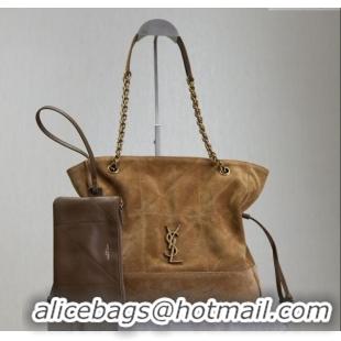 Best Price Saint Laurent Jamie Shopping Small Bag in Suede 833948 Brown 2025