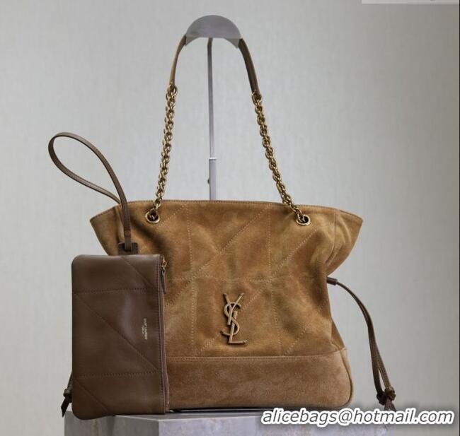 Best Price Saint Laurent Jamie Shopping Small Bag in Suede 833948 Brown 2025