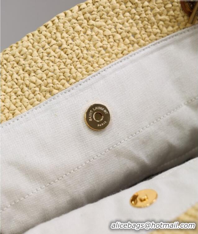 Top Quality Saint Laurent Jamie Shopping Small Bag in Raffia Straw 833948 Beige 2025