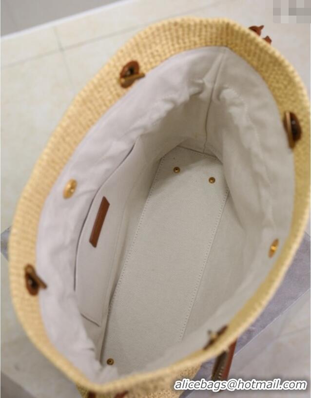 Top Quality Saint Laurent Jamie Shopping Small Bag in Raffia Straw 833948 Beige 2025