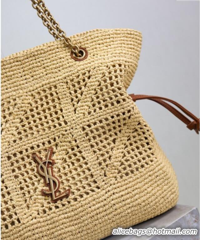 Top Quality Saint Laurent Jamie Shopping Small Bag in Raffia Straw 833948 Beige 2025