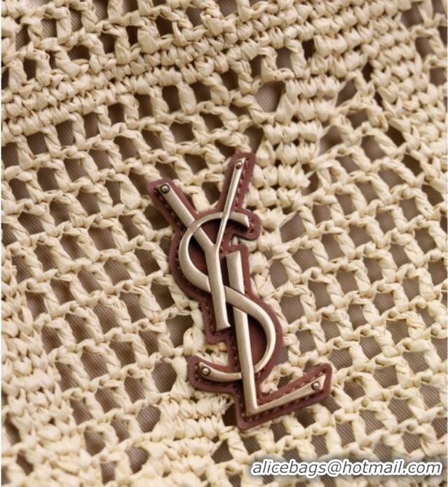 Top Design Saint Laurent Jamie Shopping Bag in Raffia Straw 809824 Beige 2025
