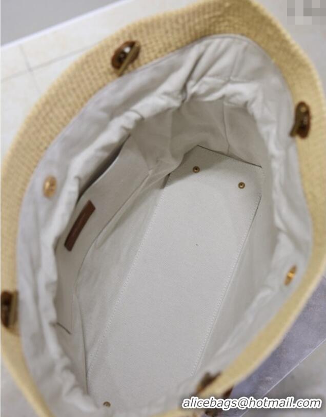 Top Design Saint Laurent Jamie Shopping Bag in Raffia Straw 809824 Beige 2025