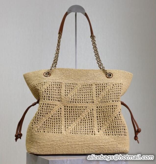 Top Design Saint Laurent Jamie Shopping Bag in Raffia Straw 809824 Beige 2025