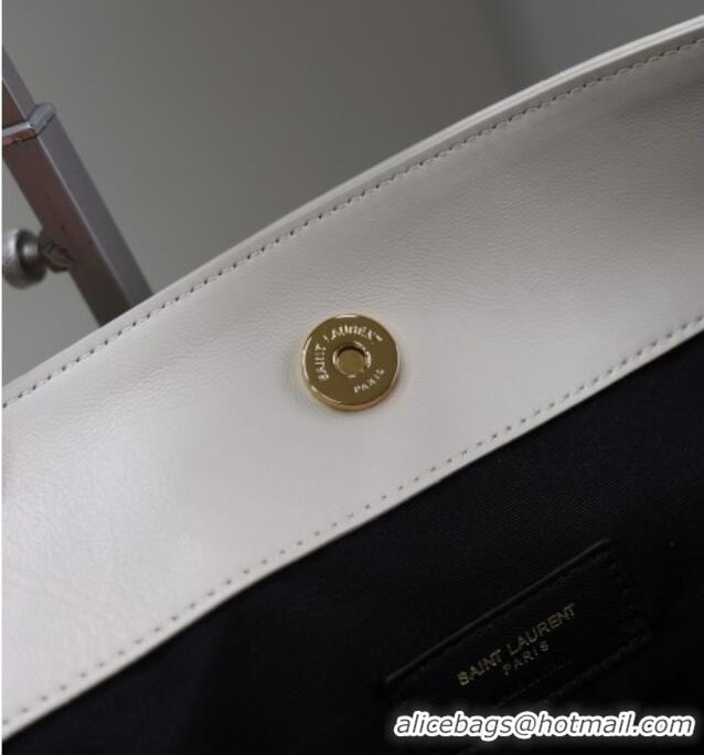 Famous Brand Saint Laurent Jamie Shopping Bag in Lambskin 809824 White 2025