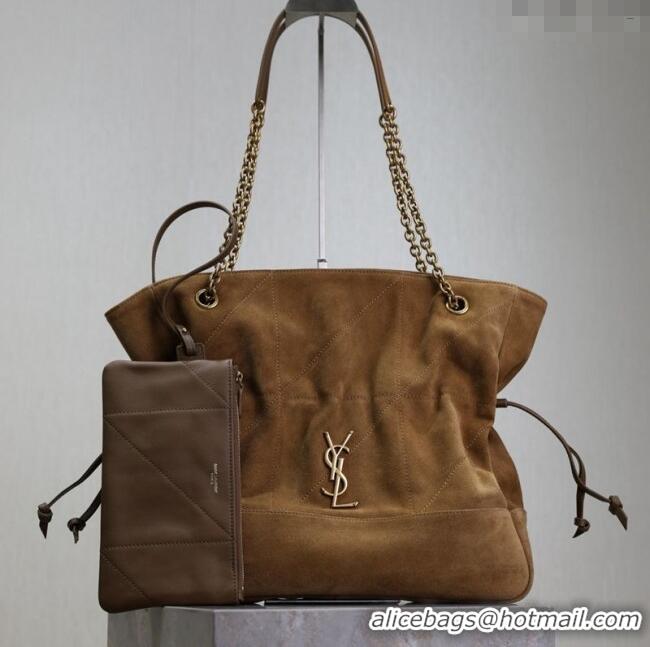 Big Discount Saint Laurent Jamie Shopping Bag in Suede 809824 Brown 2025