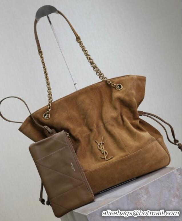 Big Discount Saint Laurent Jamie Shopping Bag in Suede 809824 Brown 2025