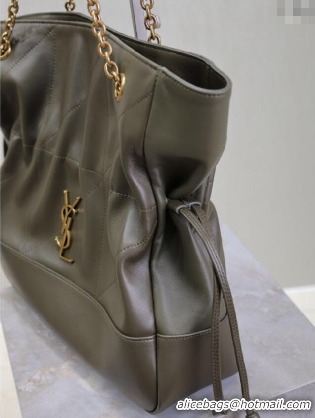 Good Taste Saint Laurent Jamie Shopping Bag in Lambskin 809824 Green 2025