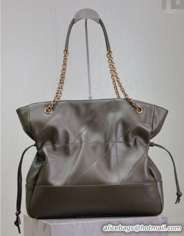 Good Taste Saint Laurent Jamie Shopping Bag in Lambskin 809824 Green 2025