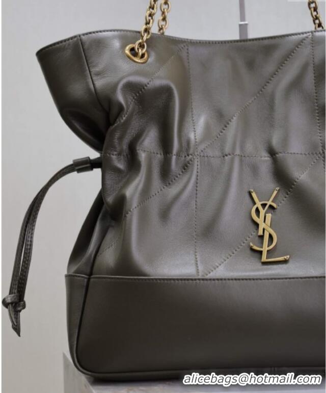 Good Taste Saint Laurent Jamie Shopping Bag in Lambskin 809824 Green 2025