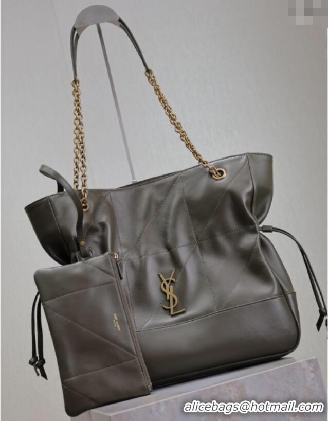 Good Taste Saint Laurent Jamie Shopping Bag in Lambskin 809824 Green 2025