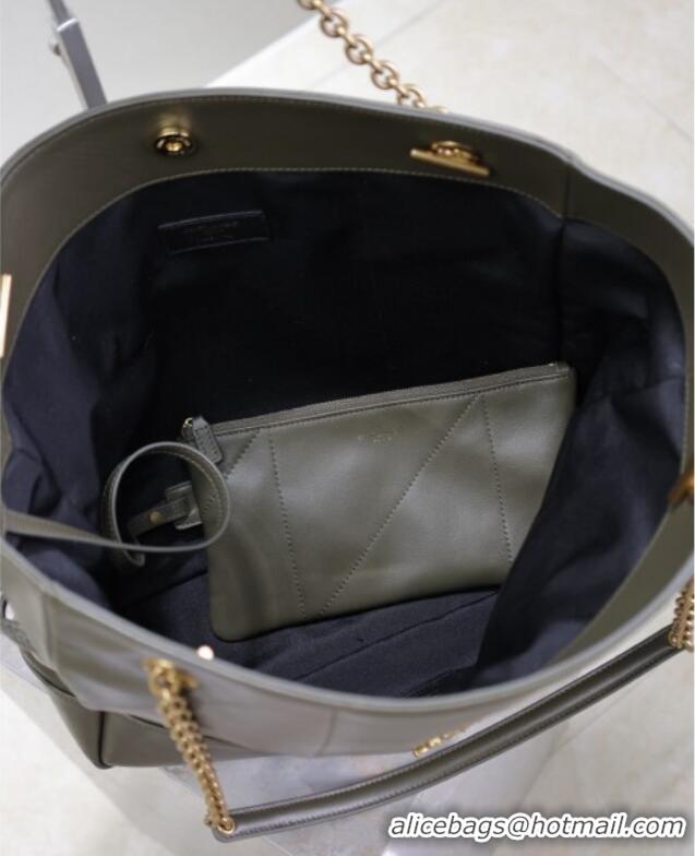 Good Taste Saint Laurent Jamie Shopping Bag in Lambskin 809824 Green 2025