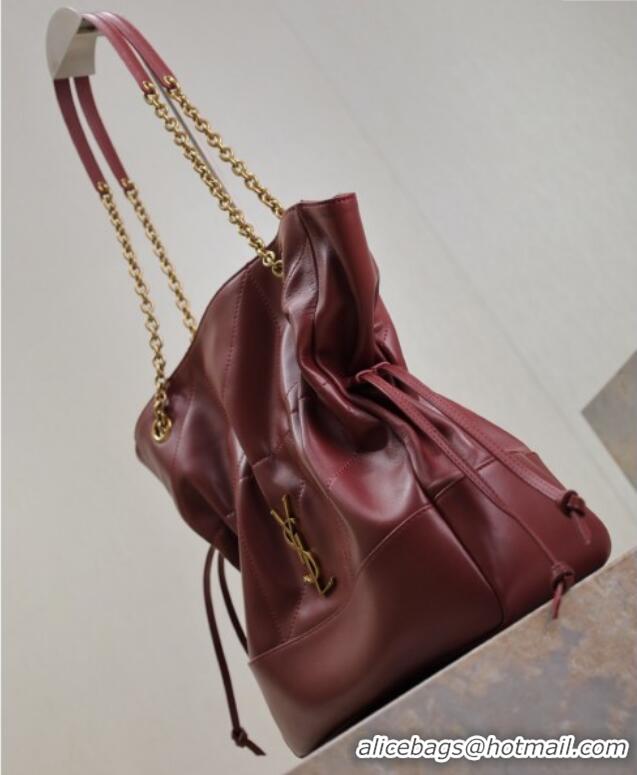 Top Grade Saint Laurent Jamie Shopping Bag in Lambskin 809824 Dark Burgundy 2025