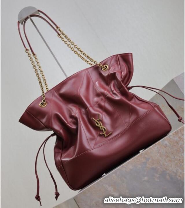 Top Grade Saint Laurent Jamie Shopping Bag in Lambskin 809824 Dark Burgundy 2025