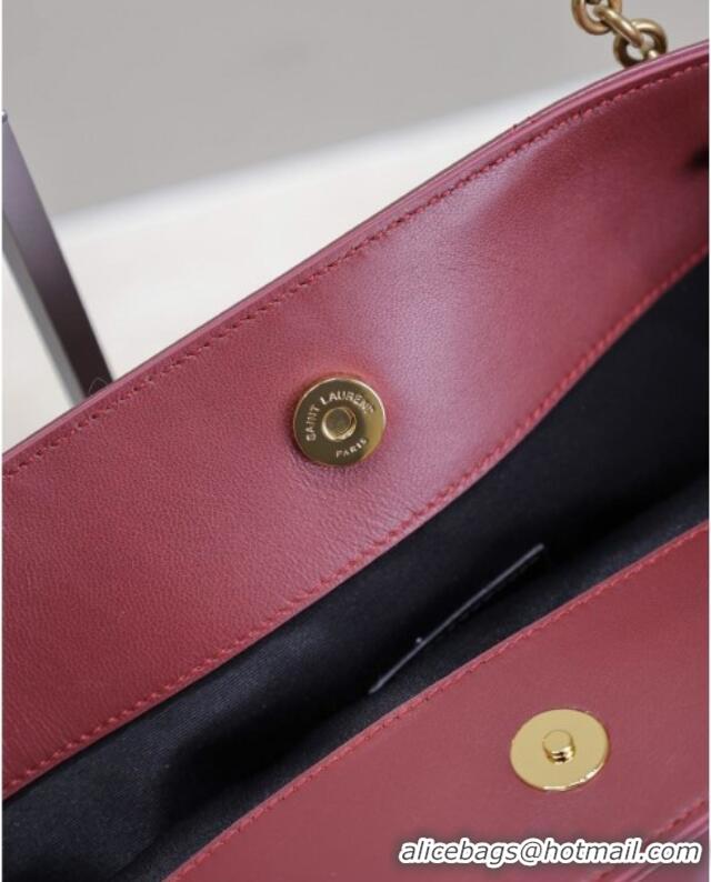 Top Grade Saint Laurent Jamie Shopping Bag in Lambskin 809824 Dark Burgundy 2025