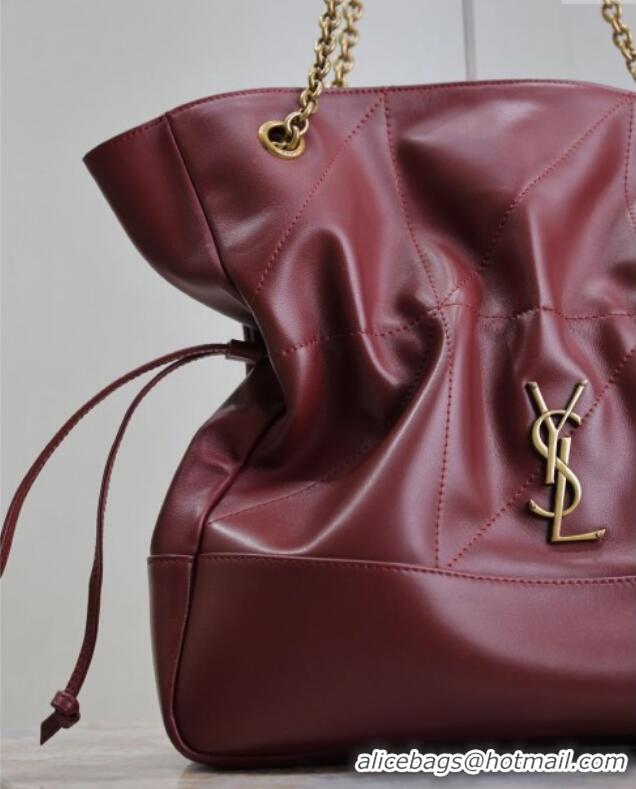 Top Grade Saint Laurent Jamie Shopping Bag in Lambskin 809824 Dark Burgundy 2025