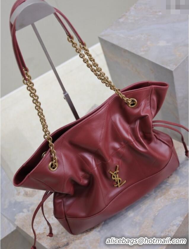 Top Grade Saint Laurent Jamie Shopping Bag in Lambskin 809824 Dark Burgundy 2025