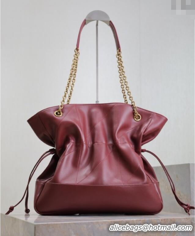 Top Grade Saint Laurent Jamie Shopping Bag in Lambskin 809824 Dark Burgundy 2025