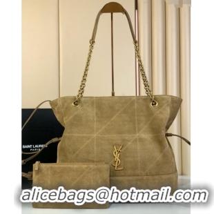 Big Discount Saint Laurent Jamie Shopping Bag in Suede 809824 Golden Leaf 2025