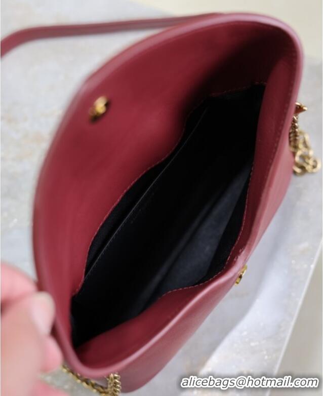 Top Grade Saint Laurent Cassandre Chain Clutch in Lambskin 819271 Dark Burgundy 2025