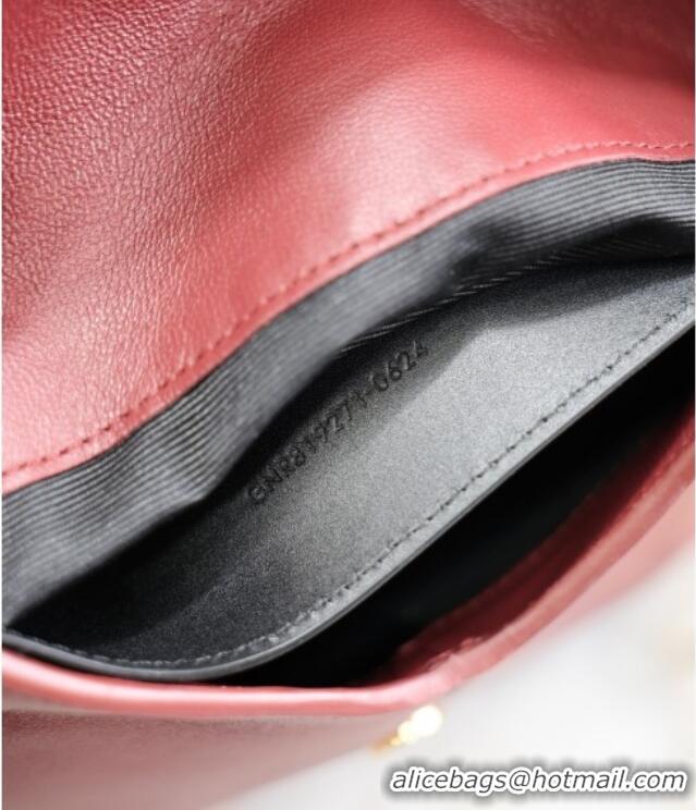 Top Grade Saint Laurent Cassandre Chain Clutch in Lambskin 819271 Dark Burgundy 2025