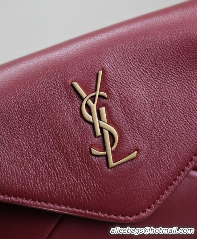 Top Grade Saint Laurent Cassandre Chain Clutch in Lambskin 819271 Dark Burgundy 2025