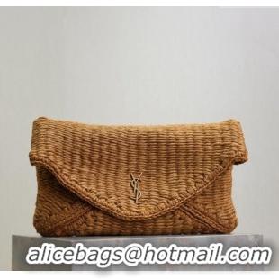 Promotional Saint Laurent Cassander Large Envelope Pouch in Rope 769307 Brown 2025