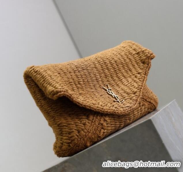 Promotional Saint Laurent Cassander Large Envelope Pouch in Rope 769307 Brown 2025