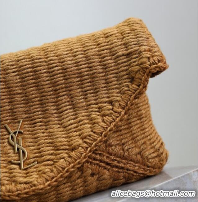 Promotional Saint Laurent Cassander Large Envelope Pouch in Rope 769307 Brown 2025