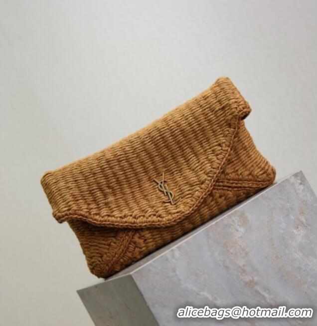 Promotional Saint Laurent Cassander Large Envelope Pouch in Rope 769307 Brown 2025