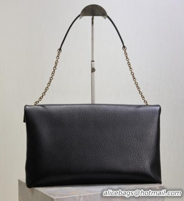 Promotional Saint Laurent Cassander XXL Envelope Pouch On Chain in Grained Lambskin 841702 Black 2025